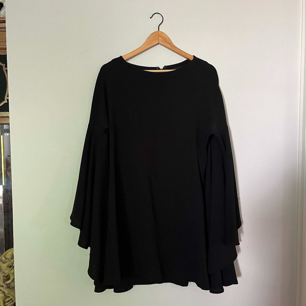 Nasty Gal Black Mini with Oversized Bell Sleeves size XL